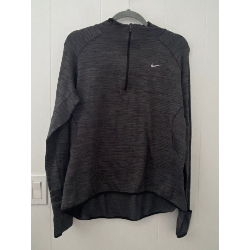 Nike Dri Fit Womens Long Sleeve 1/4 Quarter Zip Running Top Athletic Gray XL